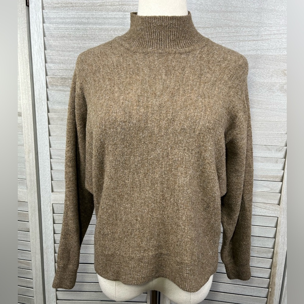 H&M Mock Neck Sweater w Dolman Sleeves Brown-Small